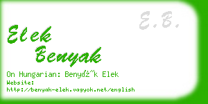 elek benyak business card